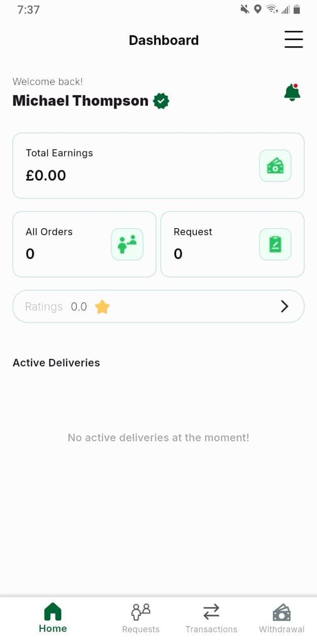 QuickFood Rider screenshot — screen 2 of 2