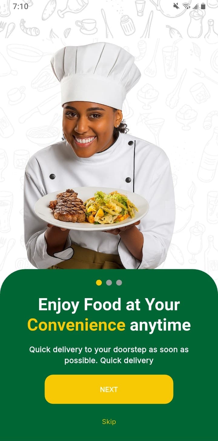 QuickFood Shop screenshot — screen 1 of 3